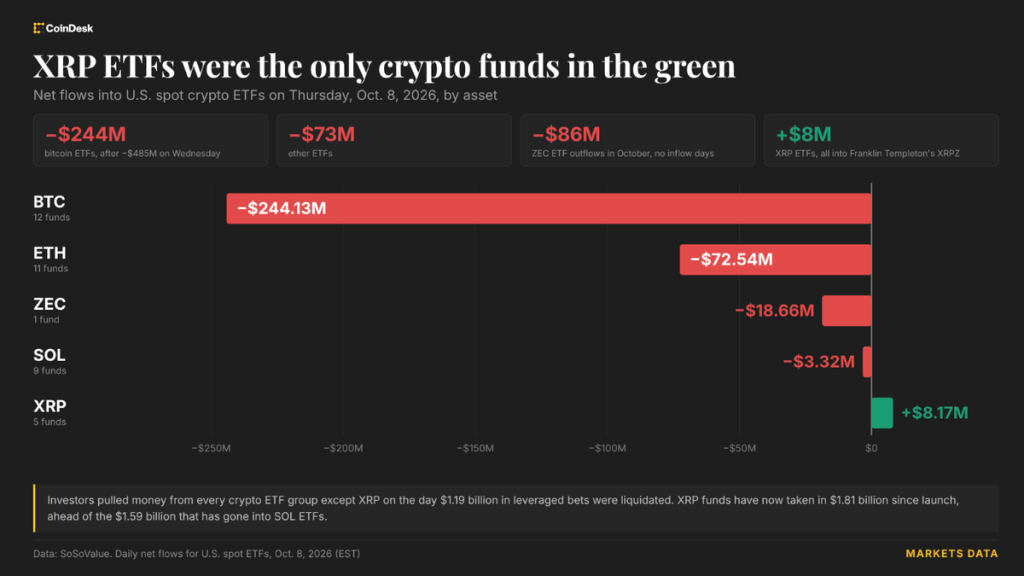 Live updates: XRP ETFs the only ones in green as BTC, ETH, ZEC funds post outflows Live updates: XRP ETFs the only ones in green as BTC, ETH, ZEC funds post outflows